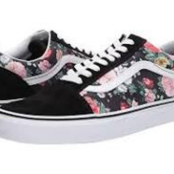 garden floral vans old skool